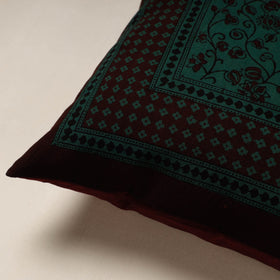 Green Bagh Block Printed Cotton Cushion Cover