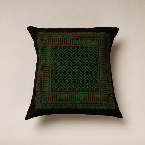Green Bagh Block Printed Cotton Cushion Cover