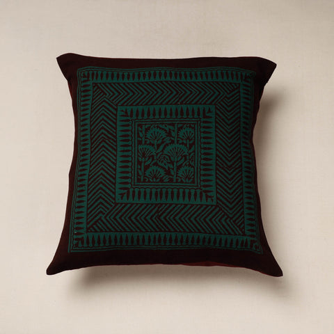Green Bagh Block Printed Cotton Cushion Cover