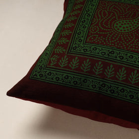 Green Bagh Block Printed Cotton Cushion Cover