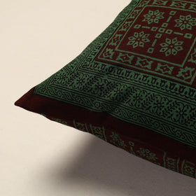 Green Bagh Block Printed Cotton Cushion Cover
