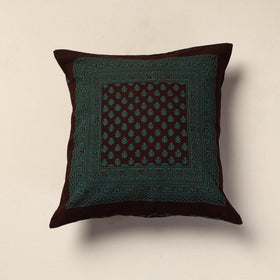 Green Bagh Block Printed Cotton Cushion Cover