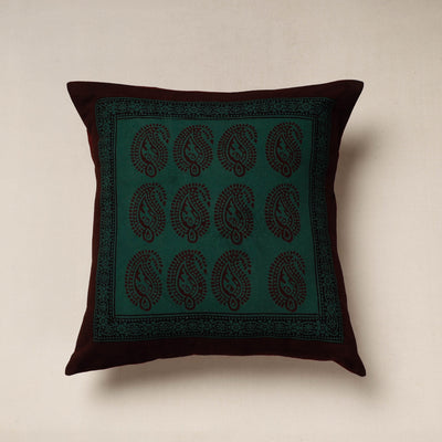 Green Bagh Block Printed Cotton Cushion Cover