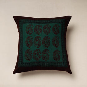 Green Bagh Block Printed Cotton Cushion Cover