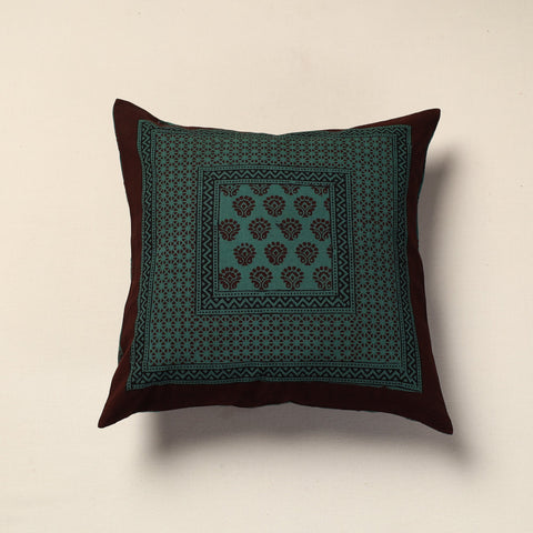 Green Bagh Block Printed Cotton Cushion Cover