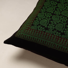 Green Bagh Block Printed Cotton Cushion Cover
