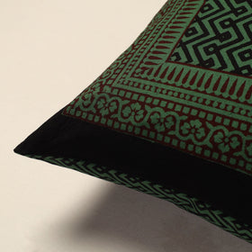 Green Bagh Block Printed Cotton Cushion Cover