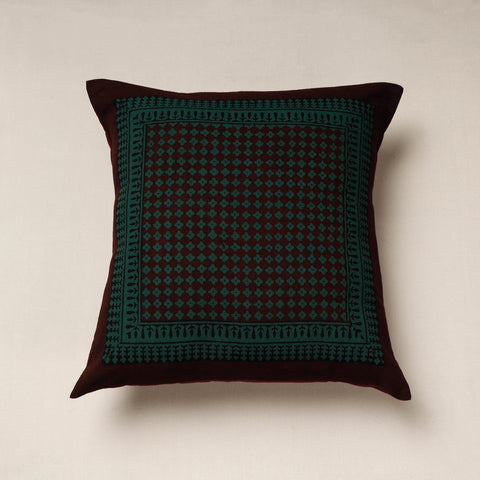 Green Bagh Block Printed Cotton Cushion Cover