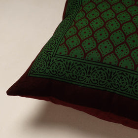 Green Bagh Block Printed Cotton Cushion Cover