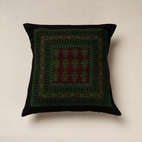 Green Bagh Block Printed Cotton Cushion Cover