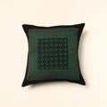 Green - Bagh Block Printed Cotton Cushion Cover (16 x 16 in) 16