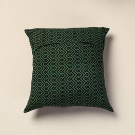 Green Bagh Block Printed Cotton Cushion Cover