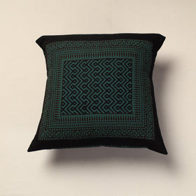 Green Bagh Block Printed Cotton Cushion Cover