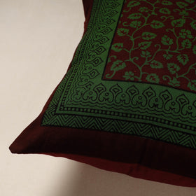 Green Bagh Block Printed Cotton Cushion Cover