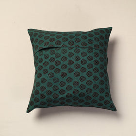 Green Bagh Block Printed Cotton Cushion Cover