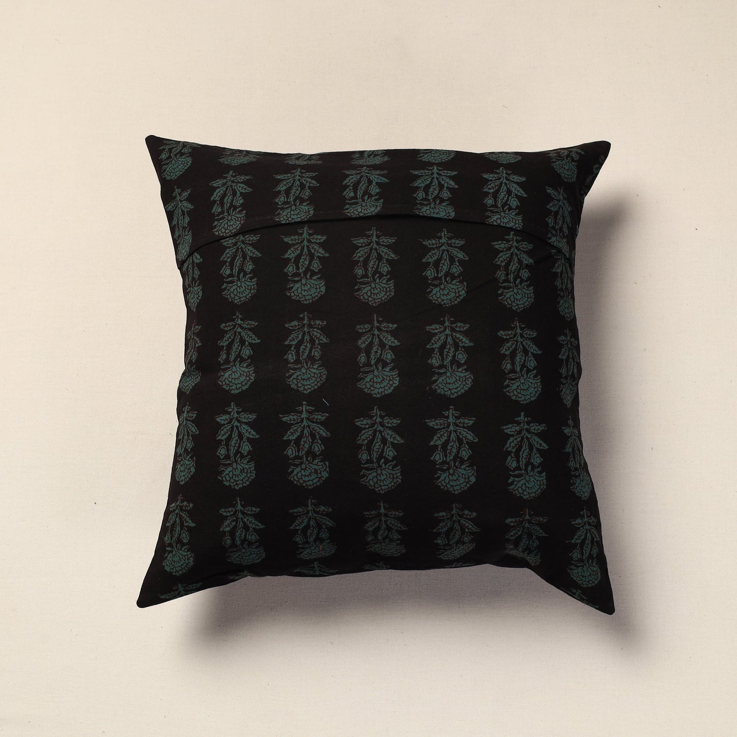 Green Bagh Block Printed Cotton Cushion Cover