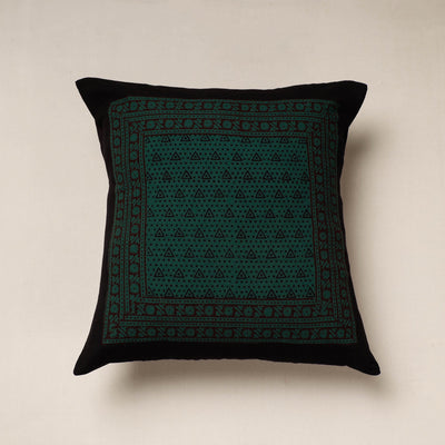 Green Bagh Block Printed Cotton Cushion Cover
