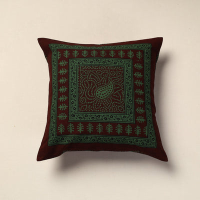 Green Bagh Block Printed Cotton Cushion Cover