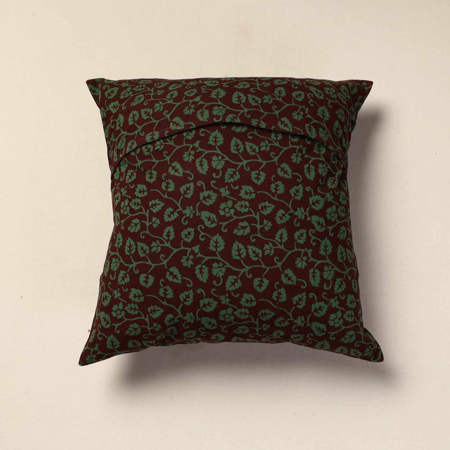 Green Bagh Block Printed Cotton Cushion Cover