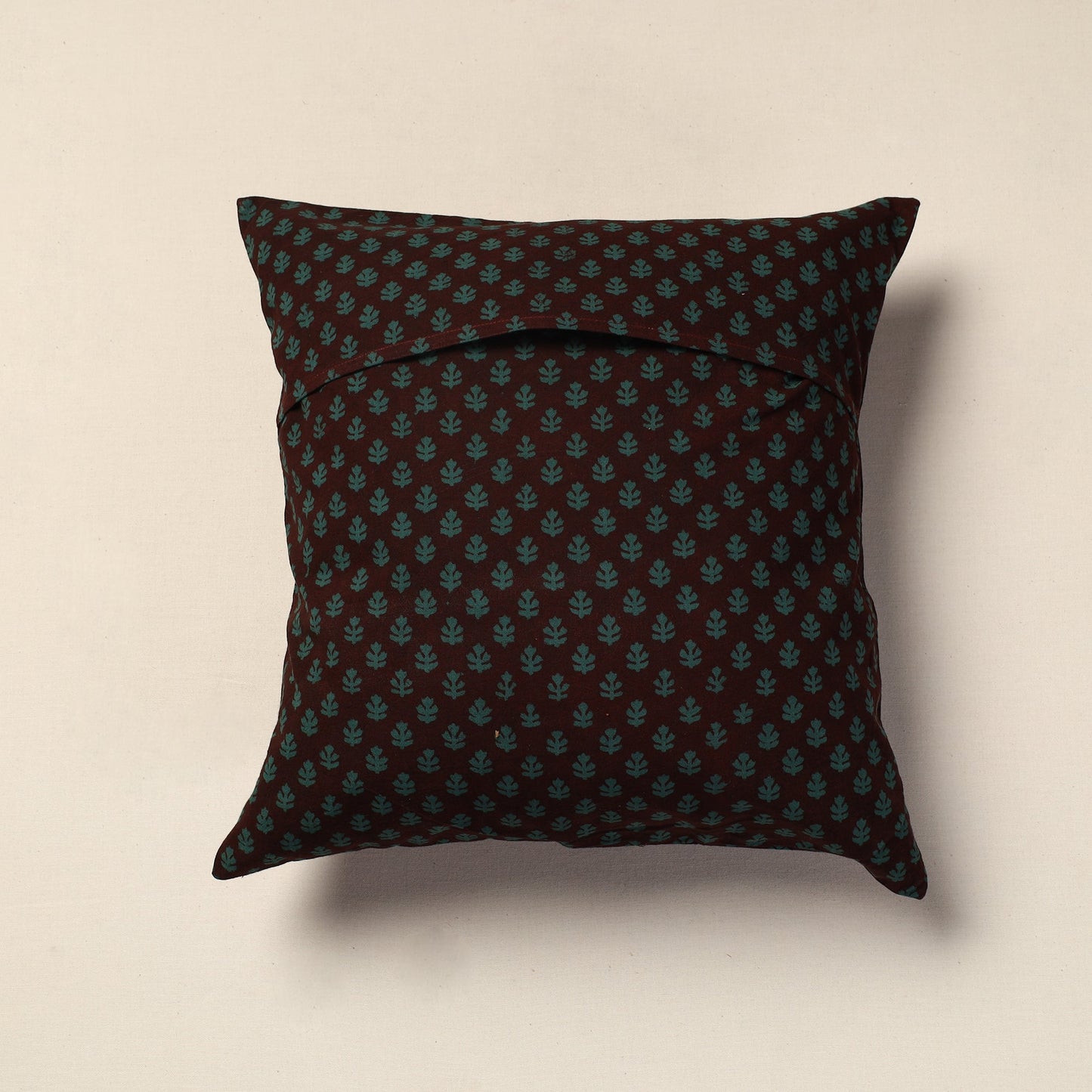Green Bagh Block Printed Cotton Cushion Cover