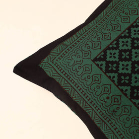 Green - Bagh Block Printed Cotton Cushion Cover (16 x 16 in) 16