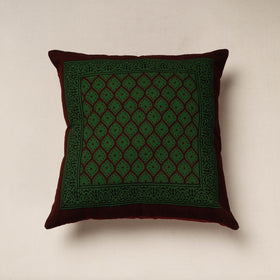 Green Bagh Block Printed Cotton Cushion Cover