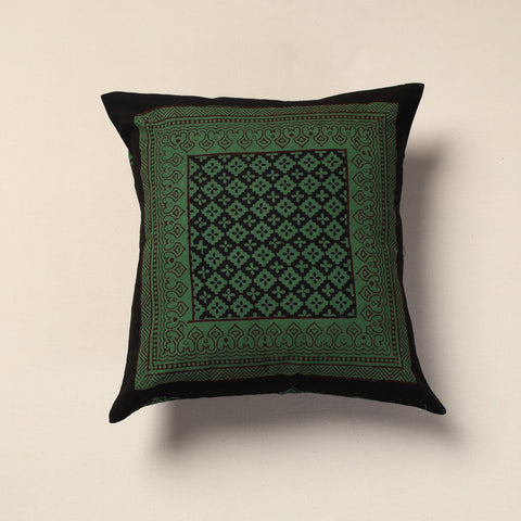 Green Bagh Block Printed Cotton Cushion Cover