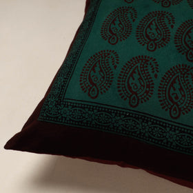 Green Bagh Block Printed Cotton Cushion Cover