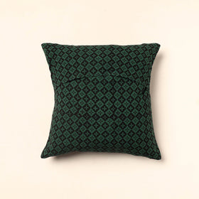 Green - Bagh Block Printed Cotton Cushion Cover (16 x 16 in) 16