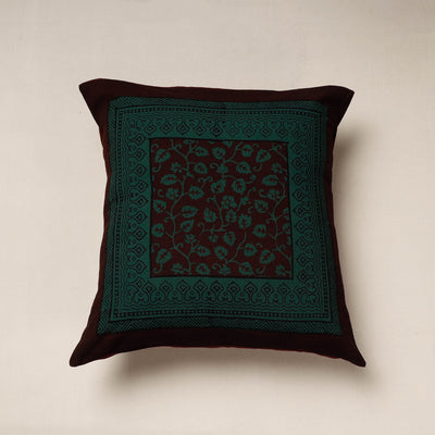 Green Bagh Block Printed Cotton Cushion Cover