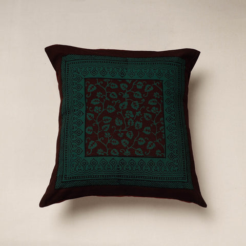Green Bagh Block Printed Cotton Cushion Cover