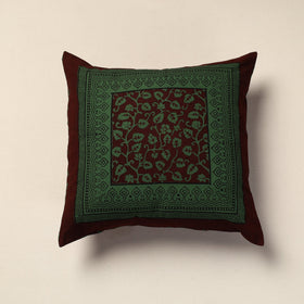 Green Bagh Block Printed Cotton Cushion Cover