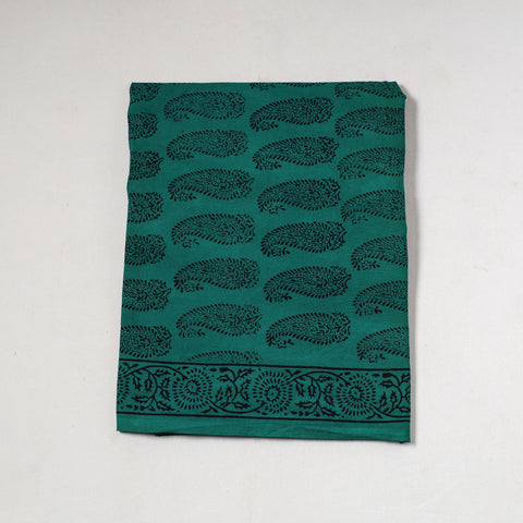 Green Bagh Block Printed Cotton Precut Fabric (1 Meter)