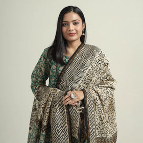 Green - bagru block printed chanderi silk kurta