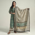Green - bagru block printed chanderi silk kurta