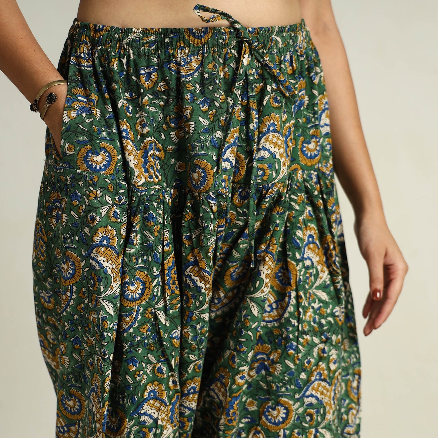 Buy Bagru Block Printed Cotton Elasticated Salwar 09 Online at iTokri.com