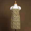  Green Bagru Block Print Cotton Apron with Pocket
