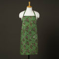  Green Bagru Block Print Cotton Apron with Pocket 