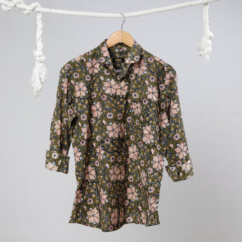 Buy Bagru Dabu Block Printed Cotton Men Full Sleeve Shirt Online at iTokri.com