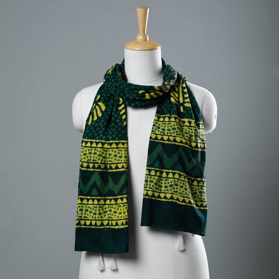 Buy Bagru Block Printed Tagai Work Cotton Stole with Tassels Online at iTokri.com