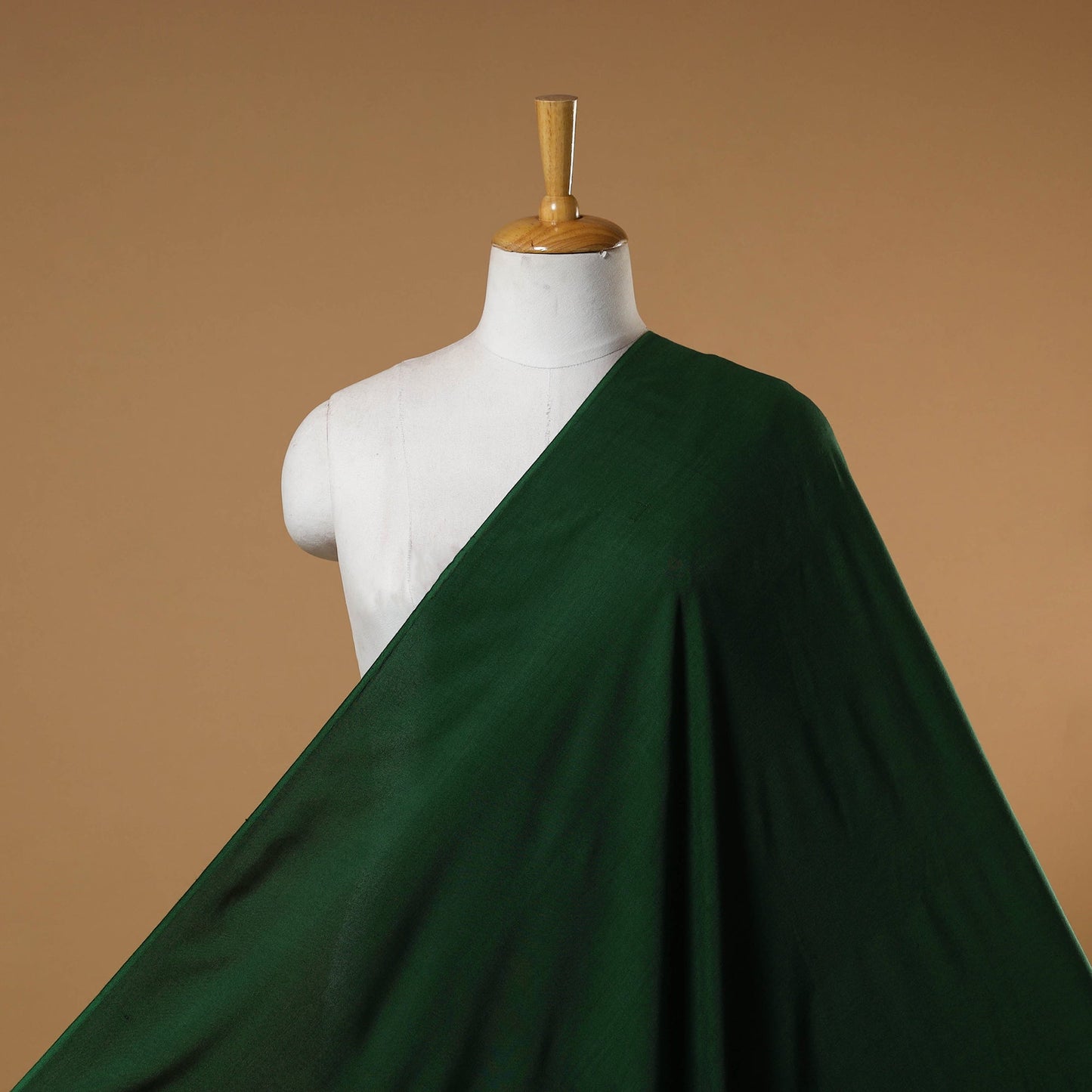 Green - bamboo silk natural dyed pure handloom plain fabric