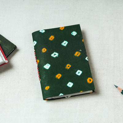 Green - Bandhani Cover Handmade Paper Notebook (5 x 3.5 in)