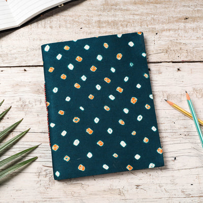 Green Bandhani Cover Handmade Paper Notebook 