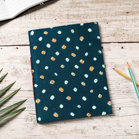 Green Bandhani Cover Handmade Paper Notebook 