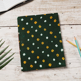 Green Bandhani Cover Handmade Paper Notebook 