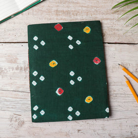 Green Bandhani Cover Handmade Ruled Paper Notebook 