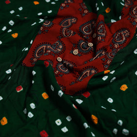 Bandhani patchwork cotton unstitched kurta material (3m) 08