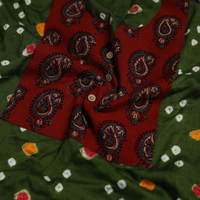 Bandhani patchwork cotton unstitched kurta material (3m) 33