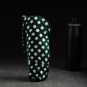  Green Bandhani Tie-Dye Cotton 1L Water Bottle Cover