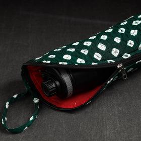  Green Bandhani Tie-Dye Cotton 1L Water Bottle Cover